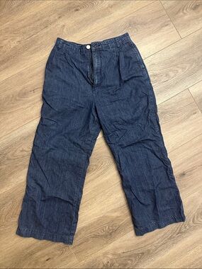 Frame Denim Indigo High-Rise Wide Leg Pant
